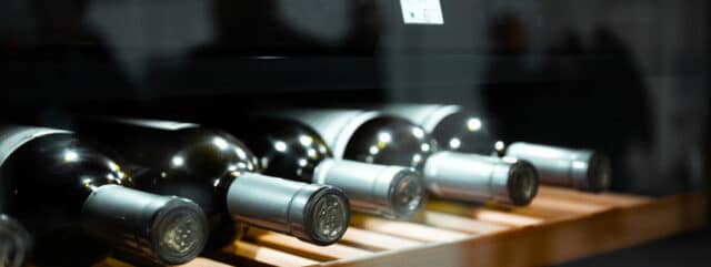 wine bottles stored in the perfect temperature