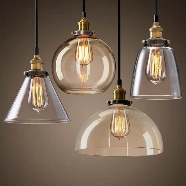 a picture of four different shaped light fixtures