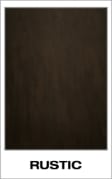 a deep dark brown wooden panel labeled 'rustic'