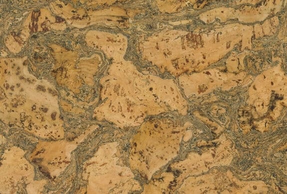 a picture of the caramel-colored cork flooring